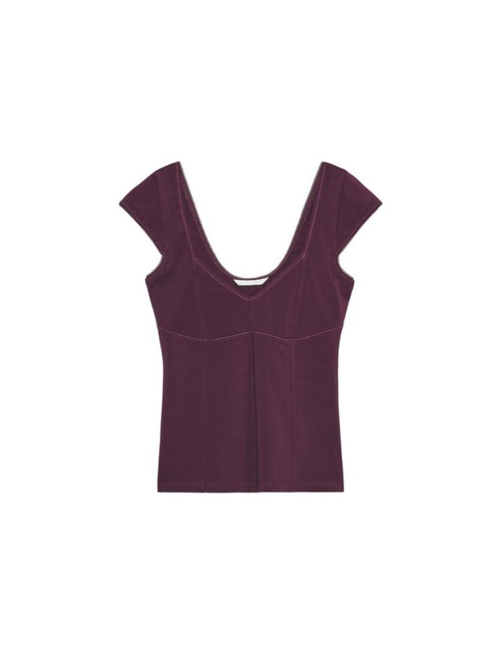 Burgundy Red Cap Lace Sleeve Blouse Tank NWT